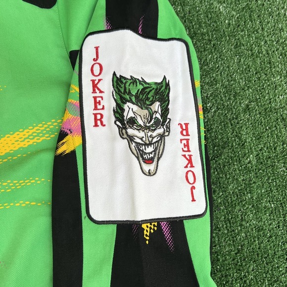NWT VTG JH Designs Joker Jacket Men's 2XL Green DC Comics Nascar Racing Boxy - Picture 3 of 13